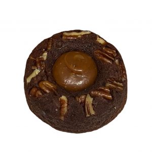 Brownie aux noix de pécan avec cœur caramel