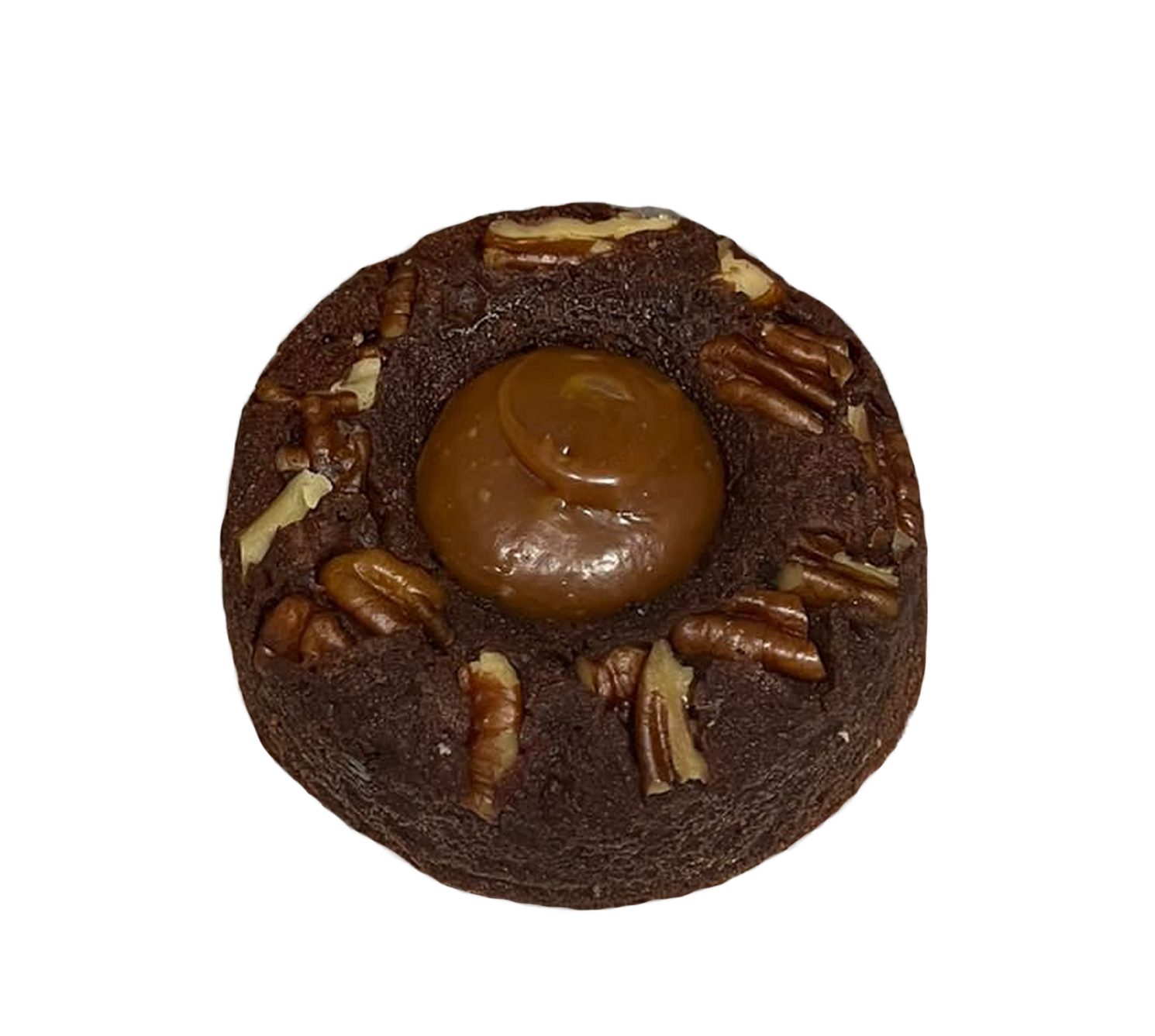 Brownie aux noix de pécan avec cœur caramel