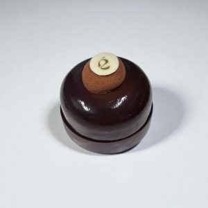Dessert individuel Chocovanille avec croustillant et biscuit chocolat, crémeux vanille et mousse chocolat noir