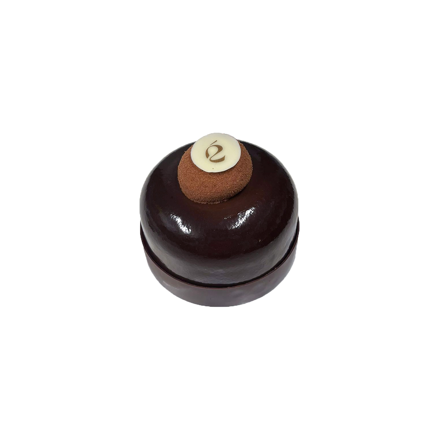Dessert individuel Chocovanille avec croustillant et biscuit chocolat, crémeux vanille et mousse chocolat noir