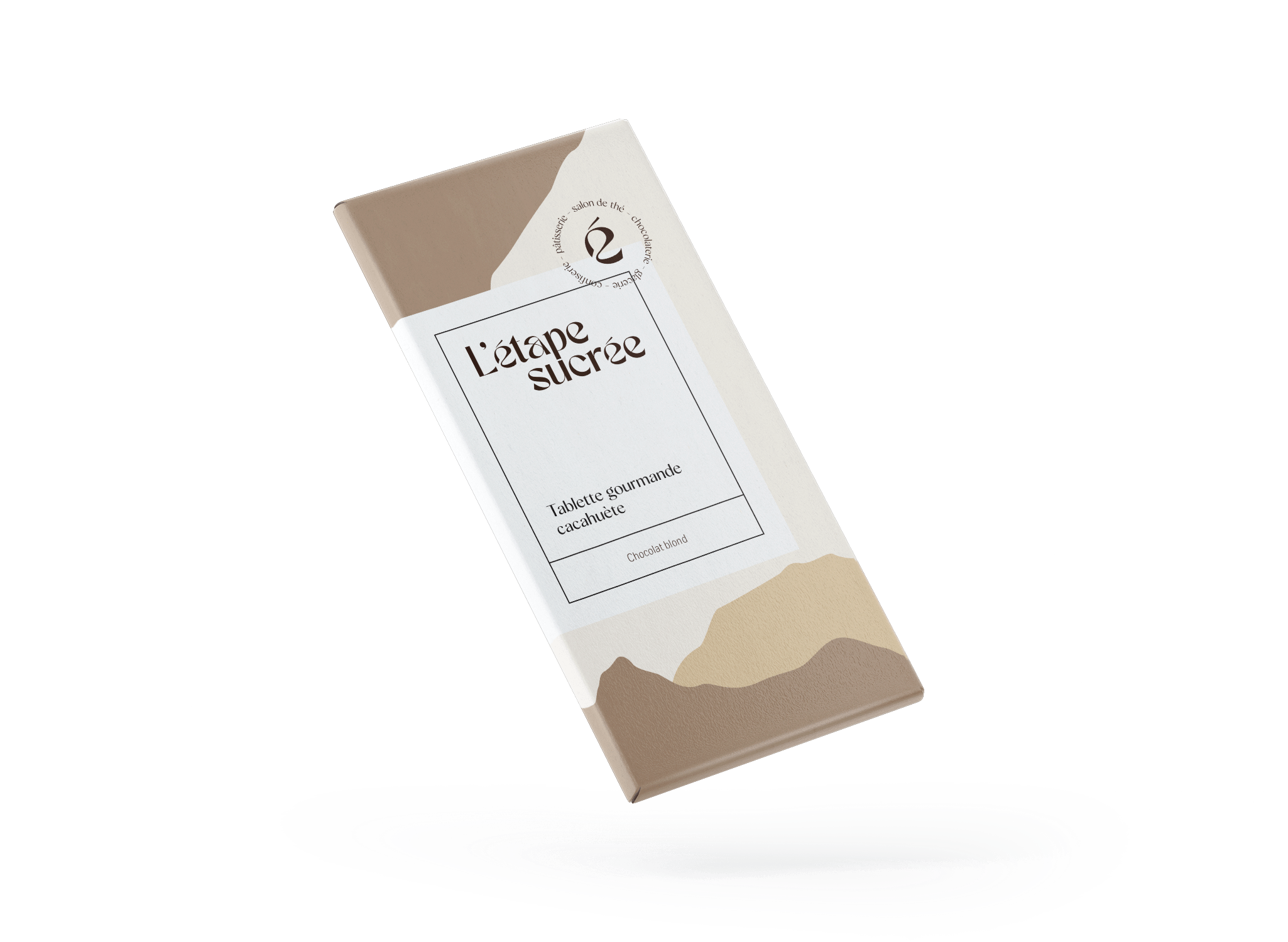 Tablette de chocolat blond avec cacahuètes et une touche de sel