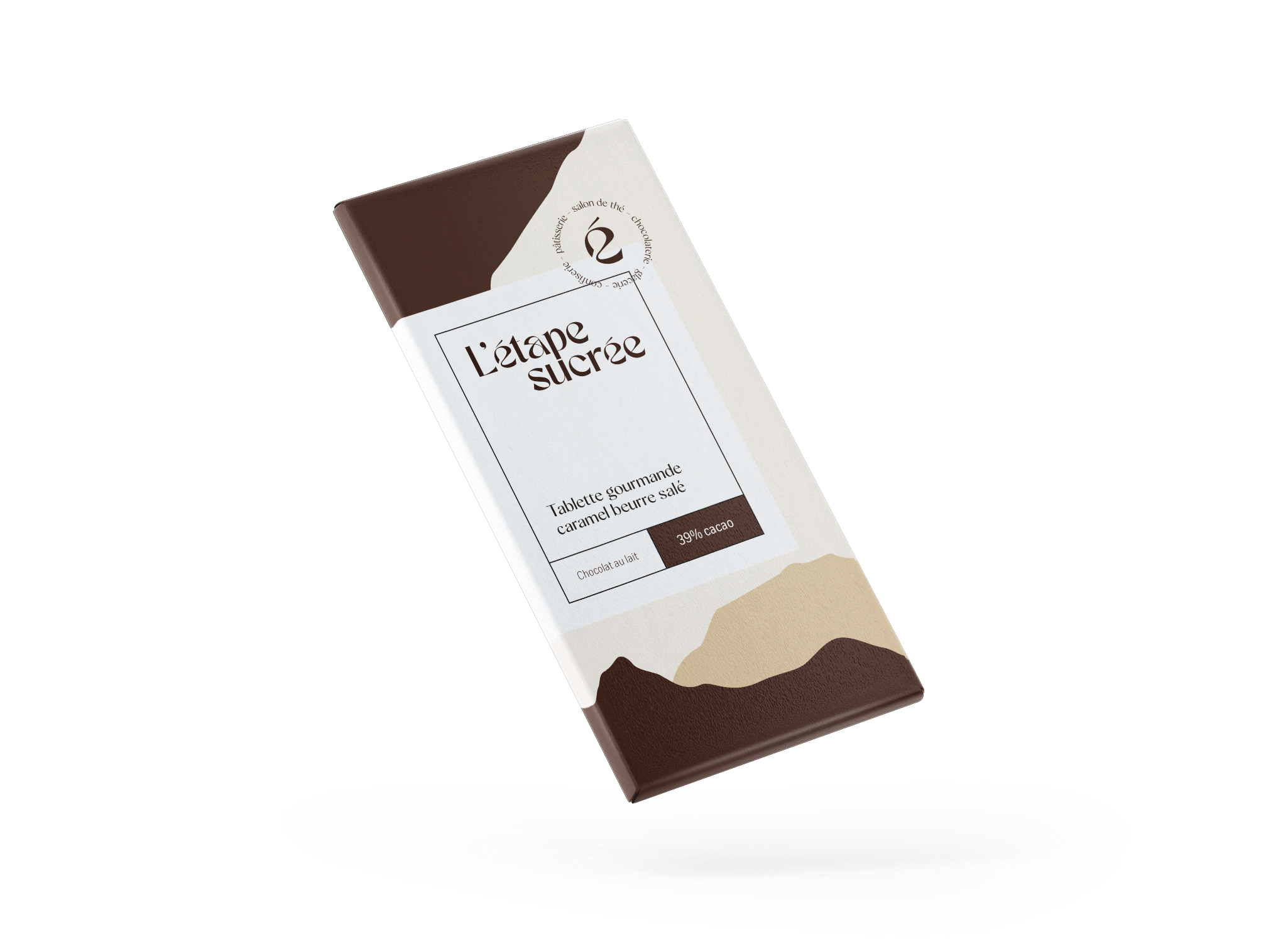 Tablette de chocolat au lait 39% avec caramel au beurre salé