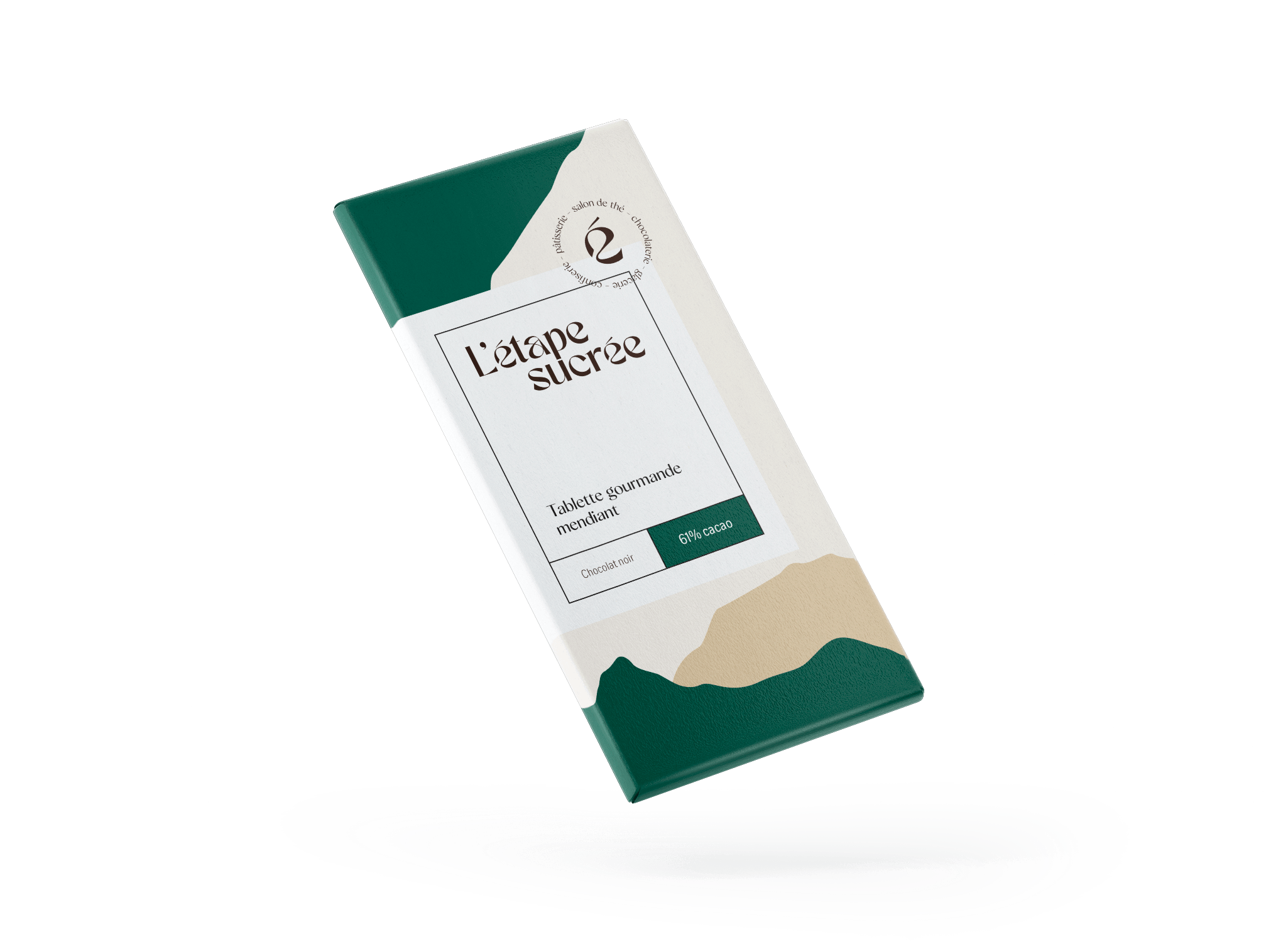 Tablette de chocolat noir 61% façon mendiant avec fruits secs et confits