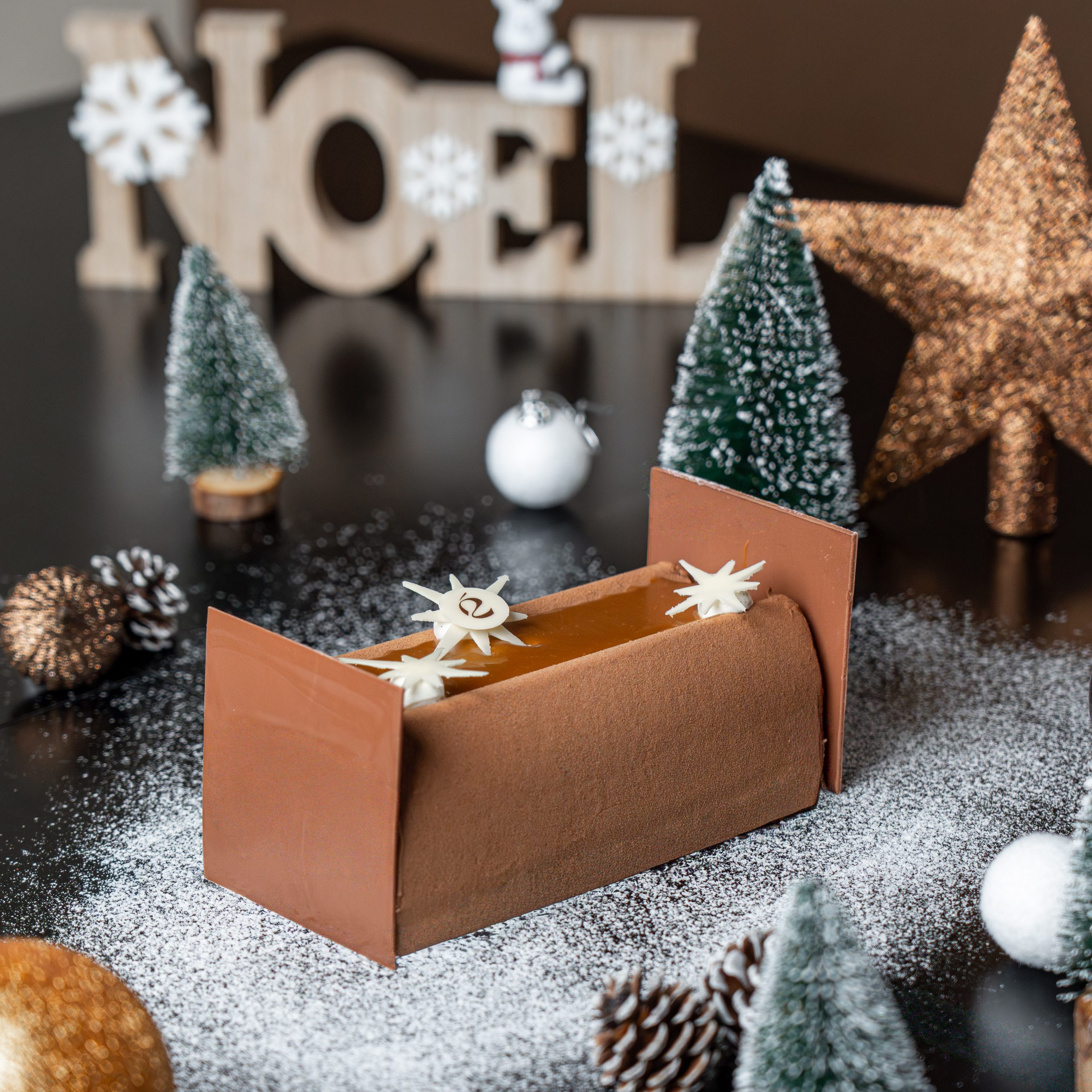 Bûche glacée café caramel
